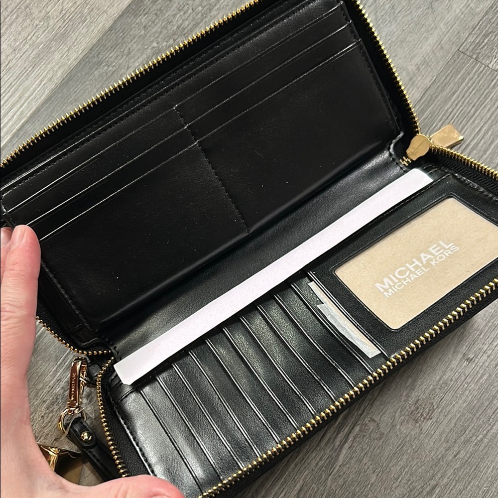 Michael Kors Black Wristlet with Gold Accents - Picture 3 of 8